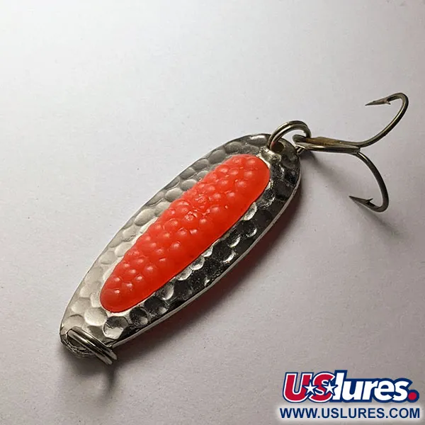 Vintage   Blue Fox Pixee, 1/4oz nickel/pink UV fishing spoon #19894