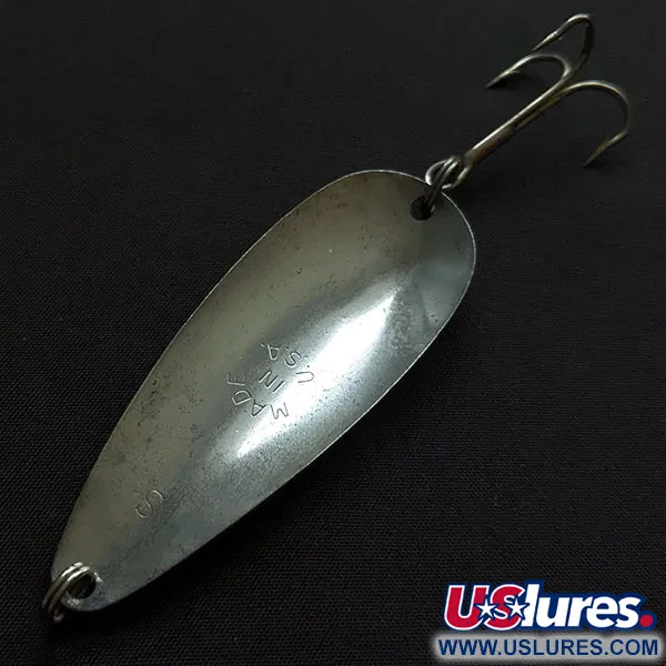 Vintage   Worth Chippewa Steel Spoon, 1/2oz black/nickel/red fishing spoon #19895