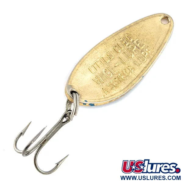 Vintage   Seneca Little Cleo, 1/4oz gold/blue fishing spoon #19901