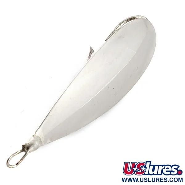Vintage   Johnson Silver Minnow Weedless, 2/5oz nickel fishing spoon #19903