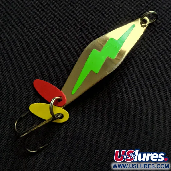 Vintage   Bay de Noc Do-Jigger #3, 1/3oz gold/green fishing spoon #19904