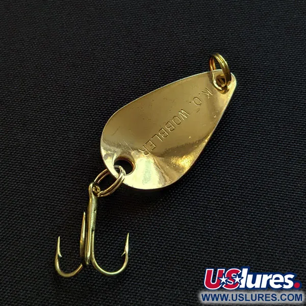 Vintage  Acme K.O. Wobbler, 1/8oz white/red/gold fishing spoon #19911