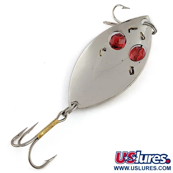 Vintage  Eppinger Red Eye Junior, 1/2oz nickel/red eyes fishing spoon #19912