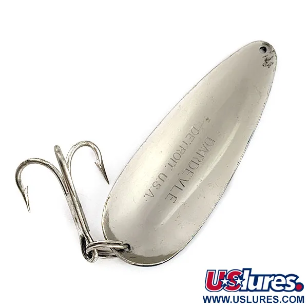 Vintage  Eppinger Rok’t Dardevle, 1 3/4oz Hammered Blue Chrome fishing spoon #19914