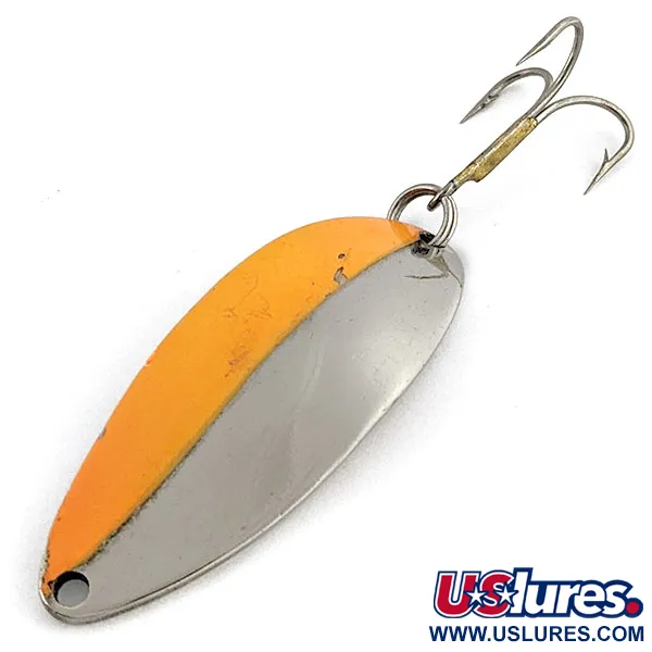 Vintage  Seneca Little Cleo (Hula Girl), 1/2oz nickel/orange fishing spoon #19916