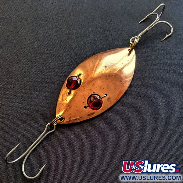 Vintage  Hofschneider Red Eye Wiggler, 1oz copper/red eyes fishing spoon #19923