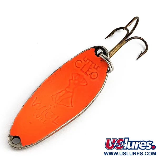 Vintage  Seneca Little Cleo (Hula Girl), 1/3oz nickel/orange UV fishing spoon #19930