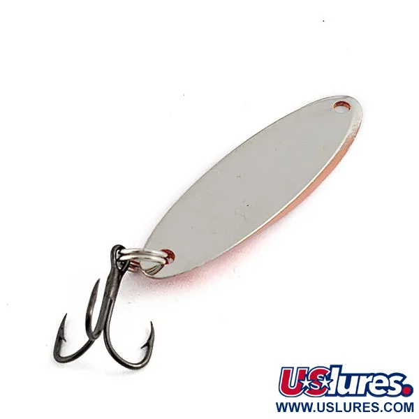 Vintage  Acme Kastmaster, 1/4oz nickel/orange fishing spoon #19932