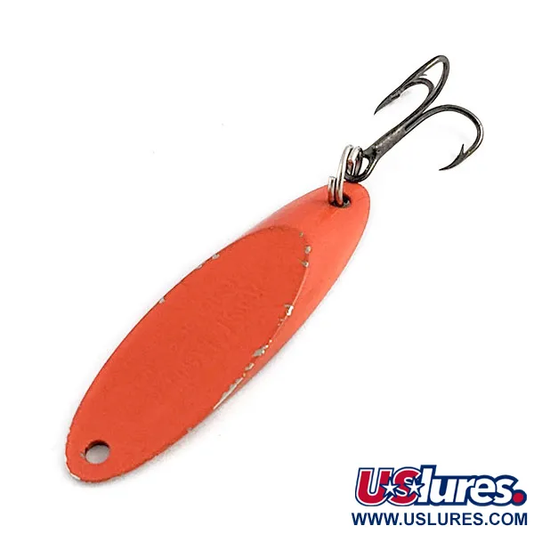 Vintage  Acme Kastmaster, 1/4oz nickel/orange fishing spoon #19932
