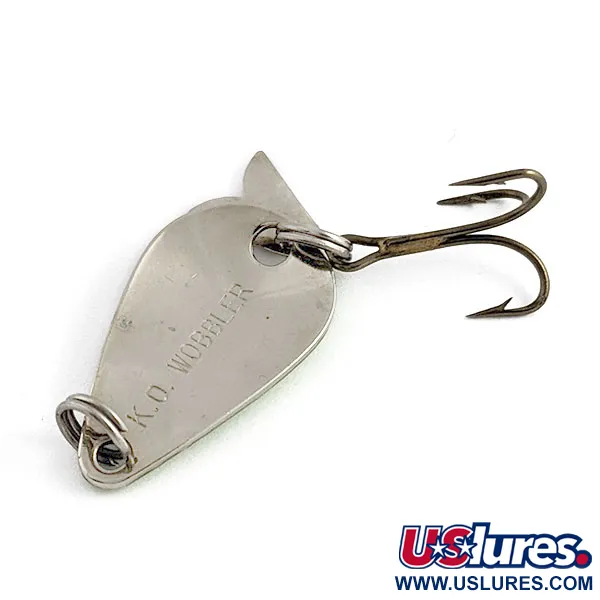 Vintage  Acme K.O. Wobbler, 1/8oz nickel/green fishing spoon #19937
