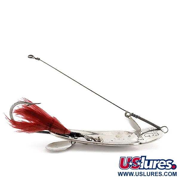 Vintage   Heddon King Stanley, 3/4oz nickel/red fishing spoon #19938