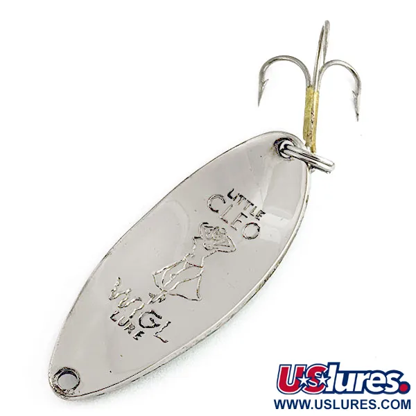 Vintage  Seneca Little Cleo (Hula Girl), 2/3oz nickel/green fishing spoon #19947