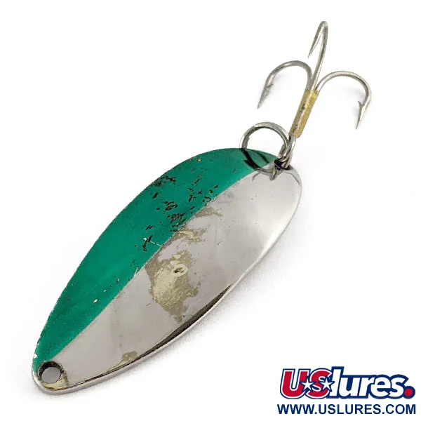 Vintage  Seneca Little Cleo (Hula Girl), 2/3oz nickel/green fishing spoon #19947
