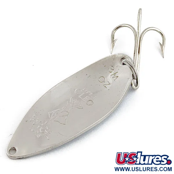 Vintage  Seneca Little Cleo (Hula Girl), 3/4oz nickel/blue fishing spoon #19968