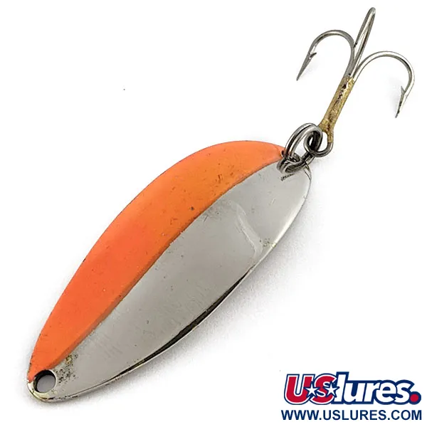 Vintage  Seneca Little Cleo (Hula Girl), 1/2oz nickel/orange fishing spoon #19969