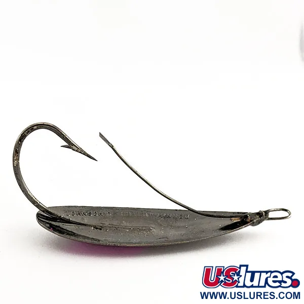 Vintage   Johnson Silver Minnow, 3/4oz black/violet fishing spoon #19978