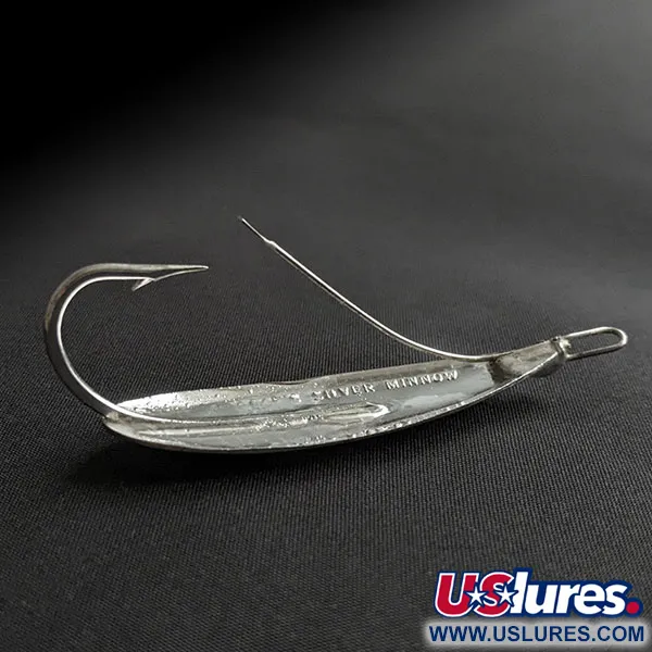 Vintage   Johnson Silver Minnow, 2/5oz nickel fishing spoon #19988