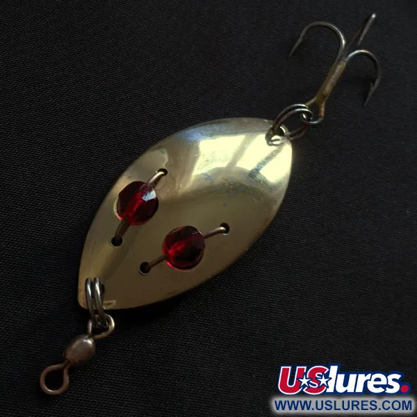 Vintage  Hofschneider Red Eye Junior, 2/5oz gold fishing spoon #19996