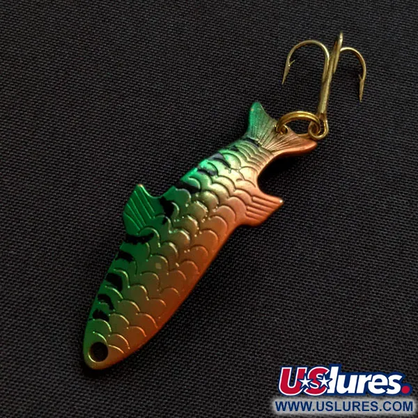 Vintage   Acme Phoebe, 1/8oz Fire tiger fishing spoon #20015