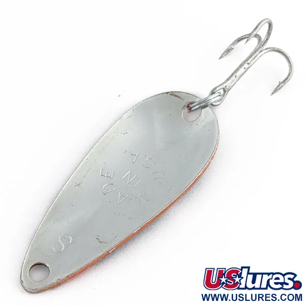 Vintage   Worth Chippewa Steel Spoon, 3/16oz red/black/nickel fishing spoon #20019