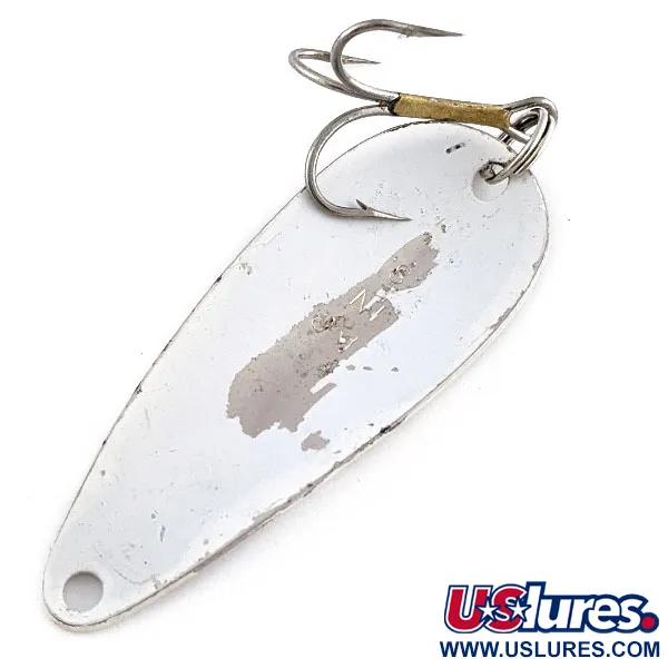 Vintage   Worth Chippewa Steel Spoon Glow, 1/3oz white Glow - glows in the dark fishing spoon #20021