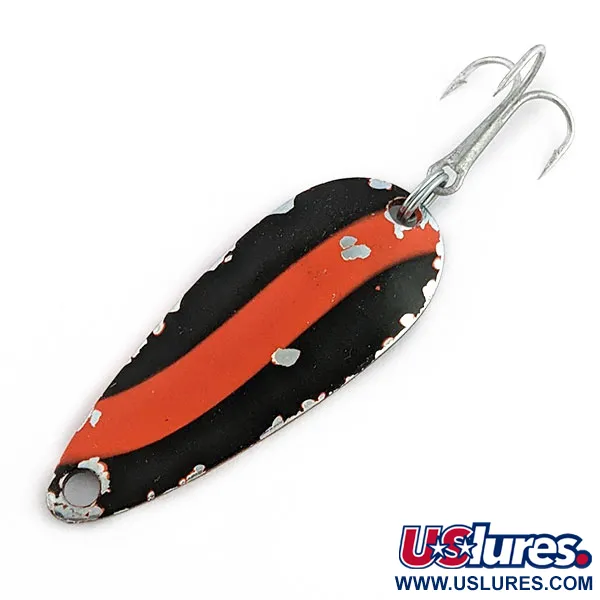 Vintage   Worth Chippewa Steel Spoon, 3/16oz red/black/nickel fishing spoon #20030