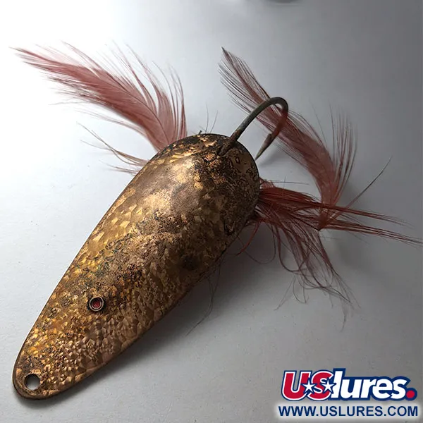 Vintage  Eppinger Dardevle Dardevlet Feathered Weedless Crystal, 3/4oz Crystal fishing spoon #20036