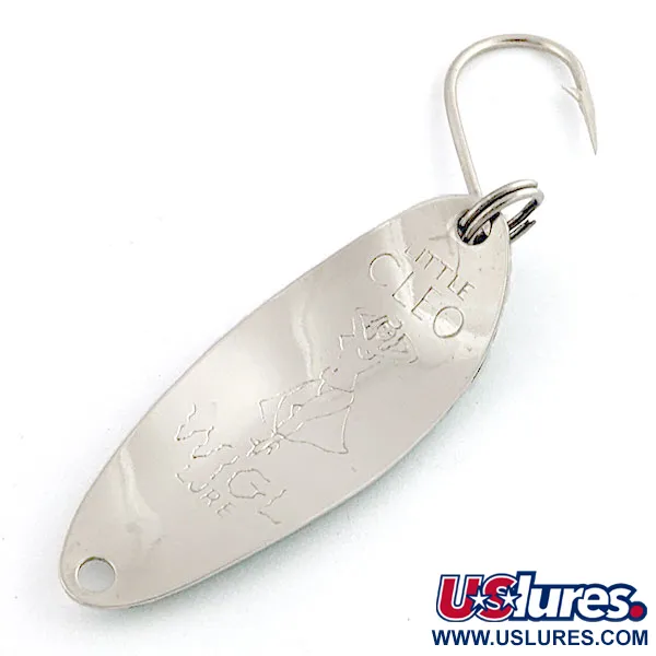 Vintage  Seneca Flutter Cleo (Hula Girl), 1/8oz nickel/green fishing spoon #20039