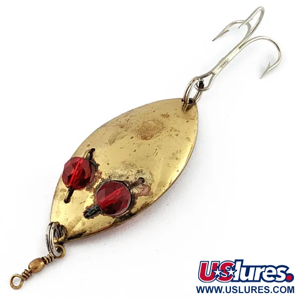 Vintage  Hofschneider Red Eye Junior, 1/2oz gold/red eyes fishing spoon #20063