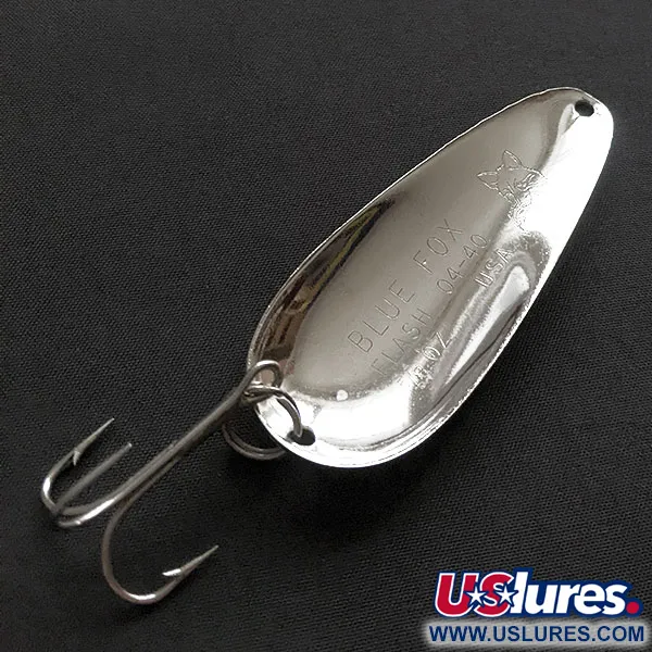 Vintage   Blue Fox Flash 04-40, 3/5oz nickel/green UV fishing spoon #20069