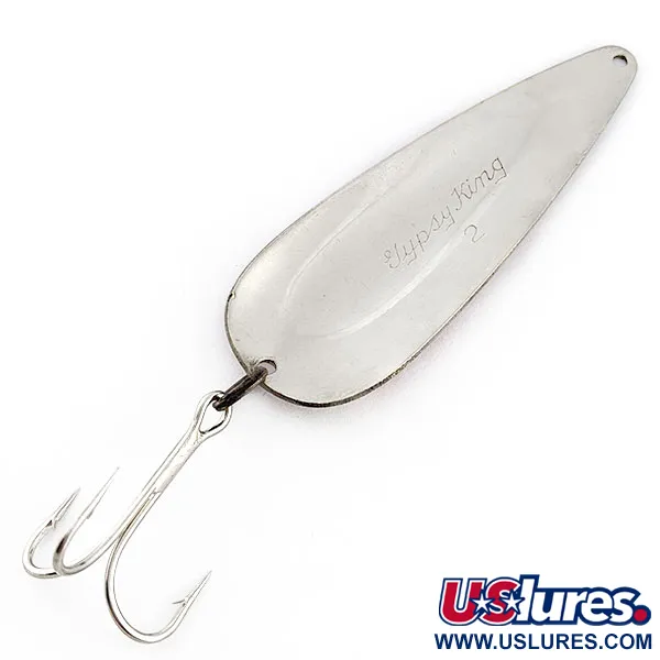 Vintage  Weller Gypsy King 2, 3/4oz nickel/white/red fishing spoon #20070