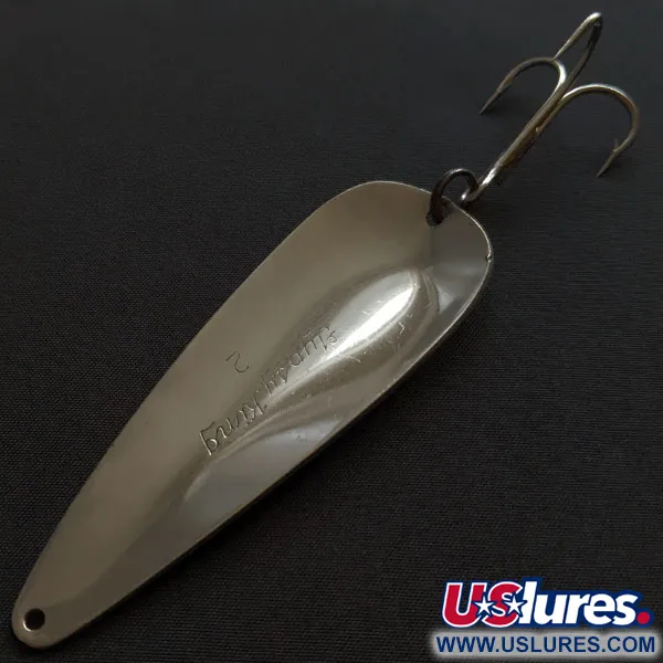 Vintage  Weller Gypsy King 2, 3/4oz nickel/white/red fishing spoon #20070