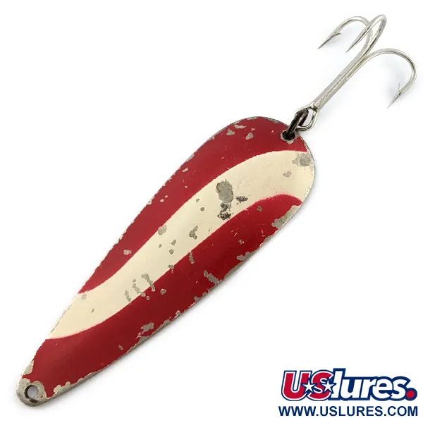 Vintage  Weller Gypsy King 2, 3/4oz nickel/white/red fishing spoon #20070