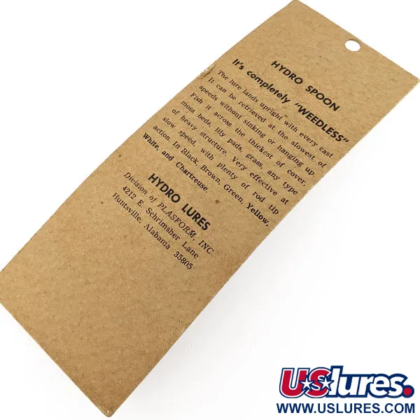  Hydro Lures Hydro Spoon, 2/5oz brown/green/red fishing lure #20076