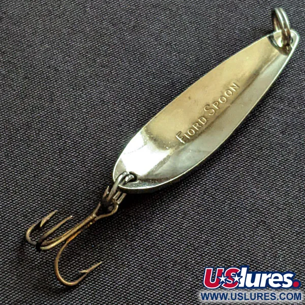 Vintage  Acme Fiord Spoon, 1/4oz nickel/orange fishing spoon #20089