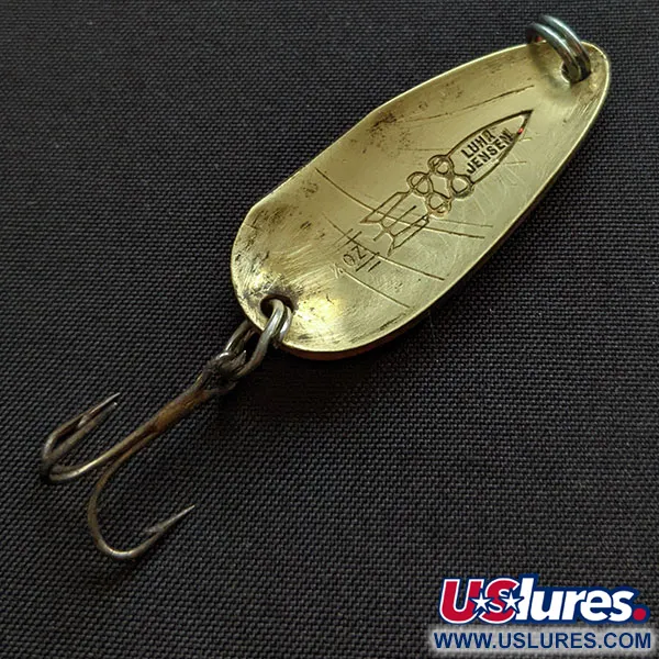 Vintage   Luhr Jensen Rocket 88 UV, 1/3oz brass/black/red UV fishing spoon #20095