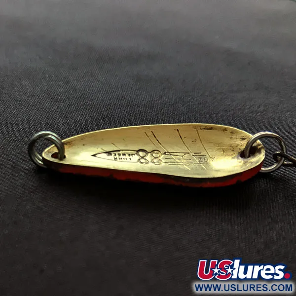 Vintage   Luhr Jensen Rocket 88 UV, 1/3oz brass/black/red UV fishing spoon #20095