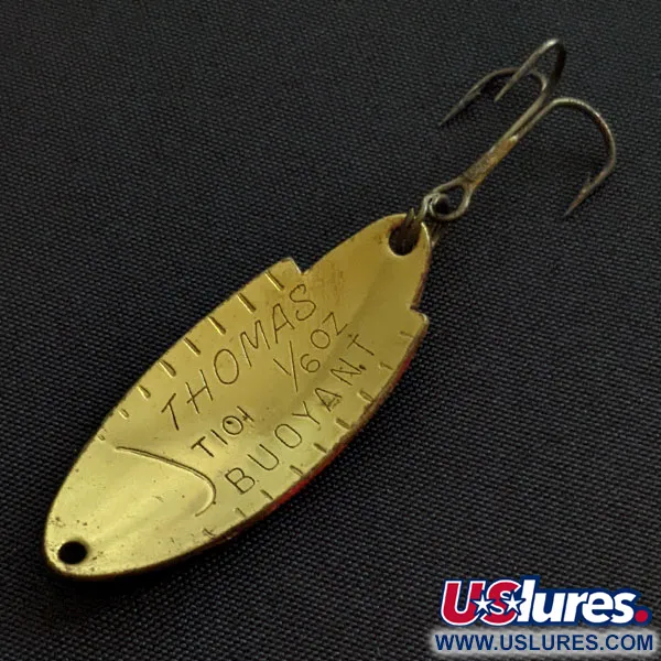 Vintage   Thomas Buoyant, 3/16oz red/gold​ fishing spoon #20120