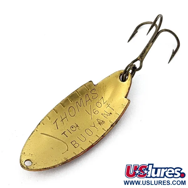 Vintage   Thomas Buoyant, 3/16oz red/gold​ fishing spoon #20120
