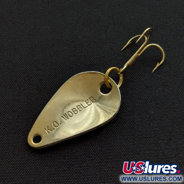 Vintage  Acme K.O. Wobbler, 1/8oz white/black/gold fishing spoon #20450