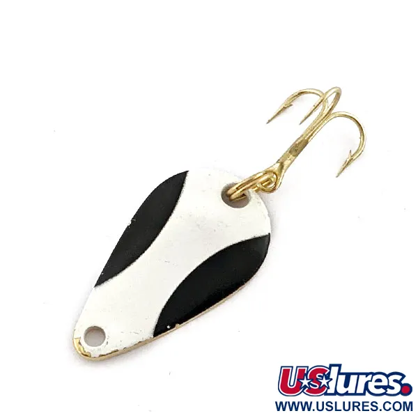 Vintage  Acme K.O. Wobbler, 1/8oz white/black/gold fishing spoon #20450