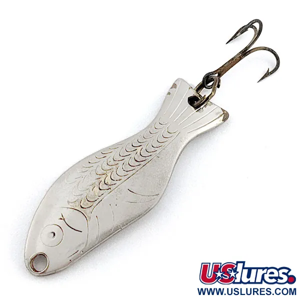 Vintage   Al's gold fish, 1/4oz nickel fishing spoon #20127