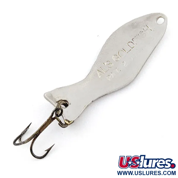 Vintage   Al's gold fish, 1/4oz nickel fishing spoon #20127