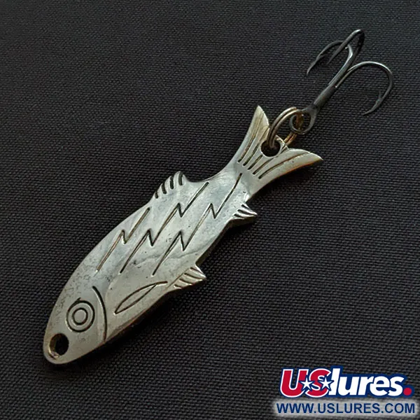 Vintage   Atlantic Lures Golden Wobble-Fish, 1/4oz gold/nickel fishing spoon #20128