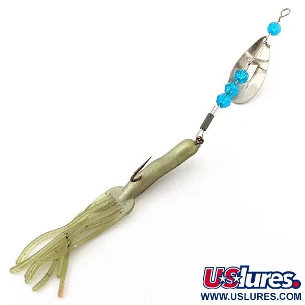 Vintage   Worth June bug, 3/16oz nickel/blue spinning lure #20140