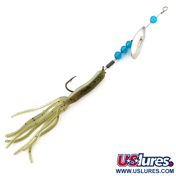 Vintage   Worth June bug, 3/16oz nickel/blue spinning lure #20140