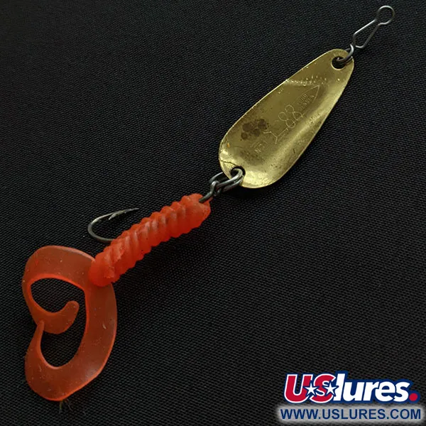 Vintage   Luhr Jensen Rocket 88, 3/32oz gold/yellow/red fishing spoon #20166