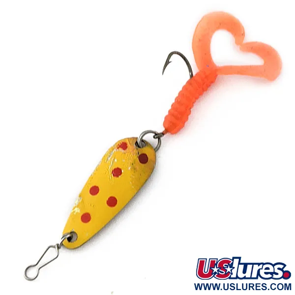 Vintage   Luhr Jensen Rocket 88, 3/32oz gold/yellow/red fishing spoon #20166