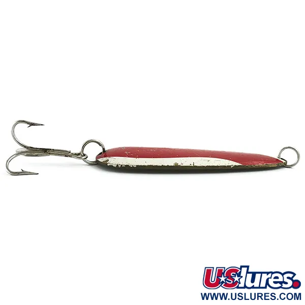 Vintage  Other Vintage Fidler's Old Killer #2 spoon lure, 1oz brass/white/red fishing spoon #20172