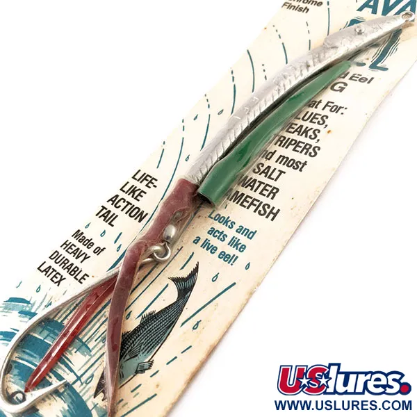  Other Vintage AVA-EEL (Sand Eel jig 2 oz), 2oz silver/red fishing spoon #20173